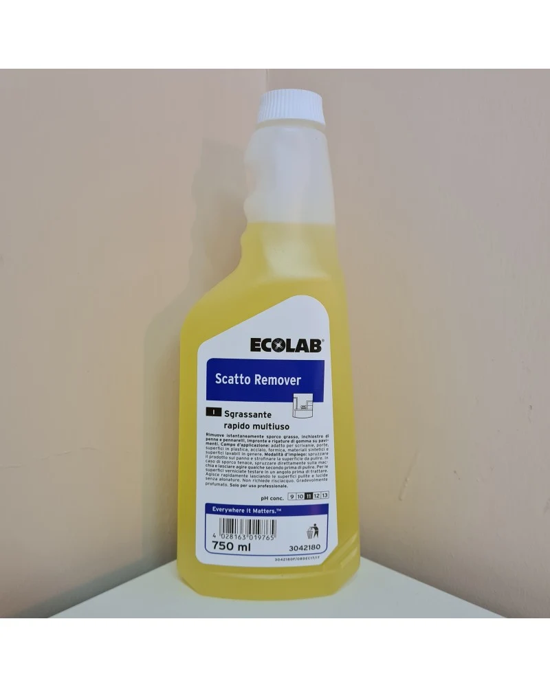 Detergente rapido per inchiostro e pennarelli Ecolab Scatto Remover 12x750 ml DISPONIBILE IN 7 GIORNI LAVORATIVI