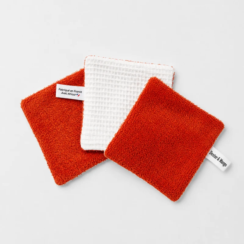 Lingettes lavables terracotta