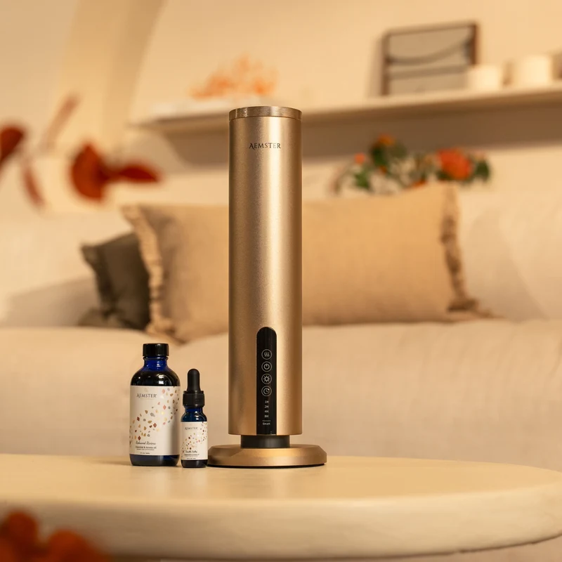 Bundle: Haevn Charge Gold starter set – Diffuser + Wanaka Woods scent (15 ml)