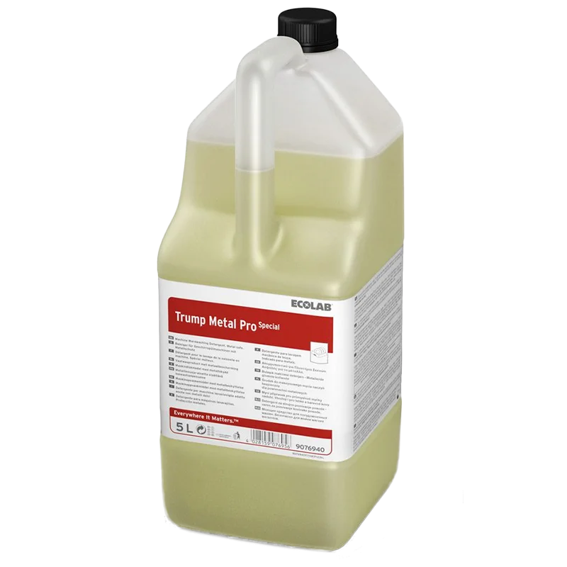 Detergente per lavastoviglie per utensili in alluminio e metalli dolci Ecolab Trump Metal Pro Special 5 litri DISPONIBILE IN 7 GIORNI LAVORATIVI