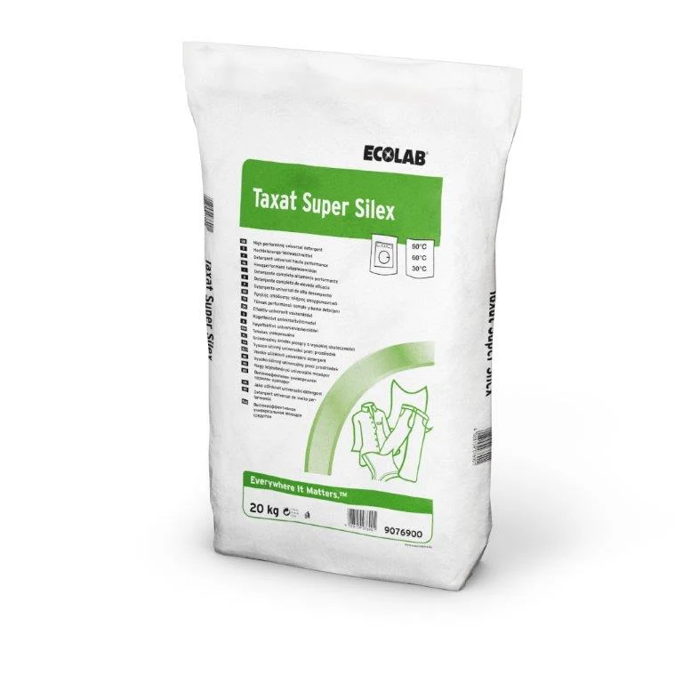 Detersivo in polvere atomizzato per lavatrice Ecolab Taxat Super Silex 20 kg DISPONIBILE IN 7 GIORNI LAVORATIVI