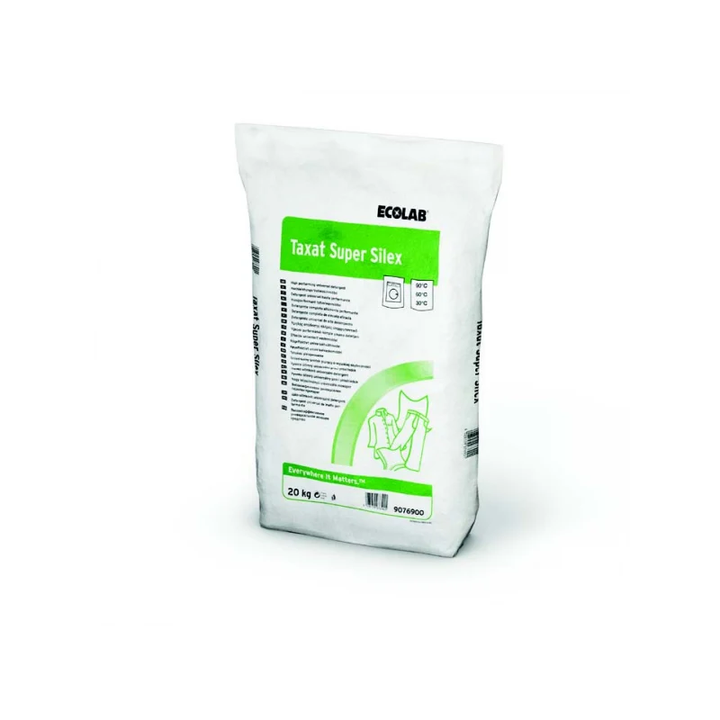 Detersivo in polvere atomizzato per lavatrice Ecolab Taxat Super Silex 20 kg DISPONIBILE IN 7 GIORNI LAVORATIVI
