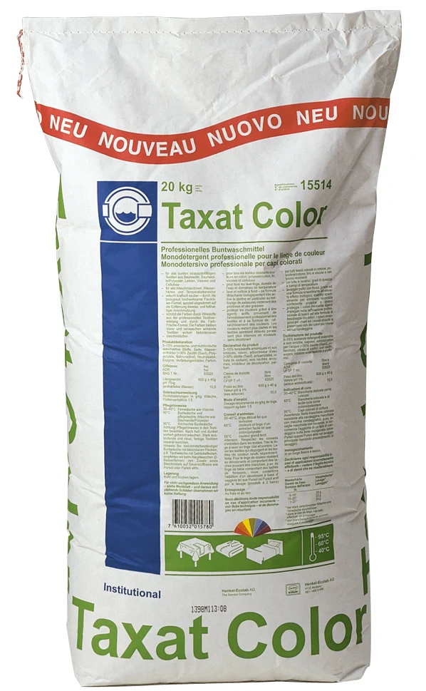 Detersivo in polvere per tessuti colorati Ecolab Taxat Color 20 kg DISPONIBILE IN 7 GIORNI LAVORATIVI