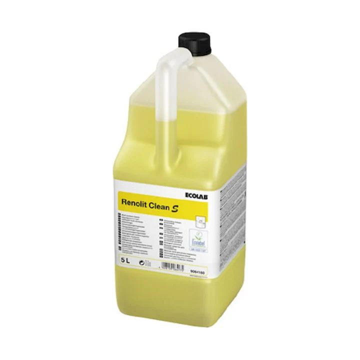 Sgrassante concentrato Ecolabel per cucina Ecolab Renolit Clean S 5 litri DISPONIBILE IN 7 GIORNI LAVORATIVI