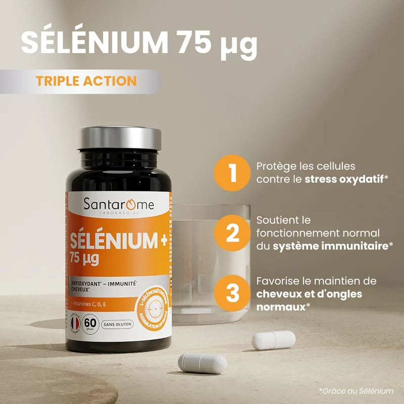 Sélénium + 75 µg - 60 gélules