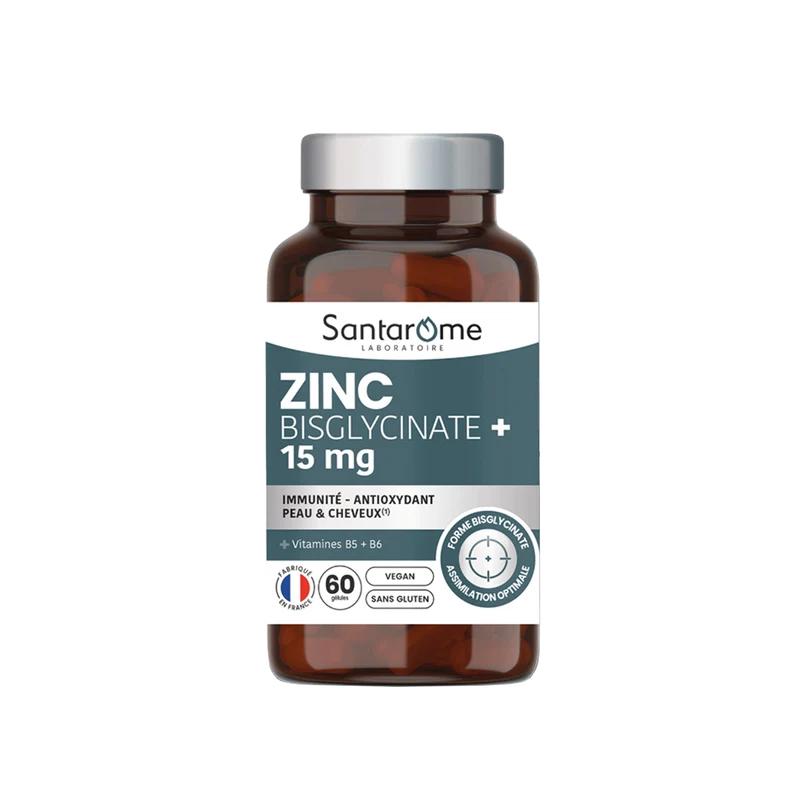 Zinc Bisglycinate + 15 mg + Vitamines B5/B6 - 60 Gélules
