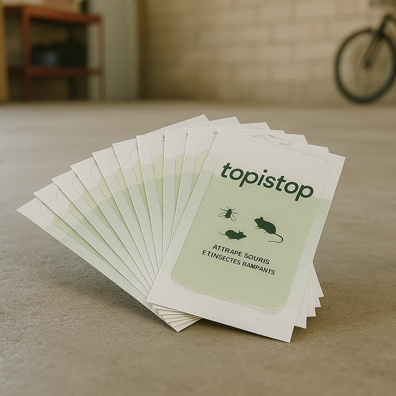 Lot de 20 Plaques Collantes Pièges à Rongeurs - Odeur Attractive Intégrée - Topistop