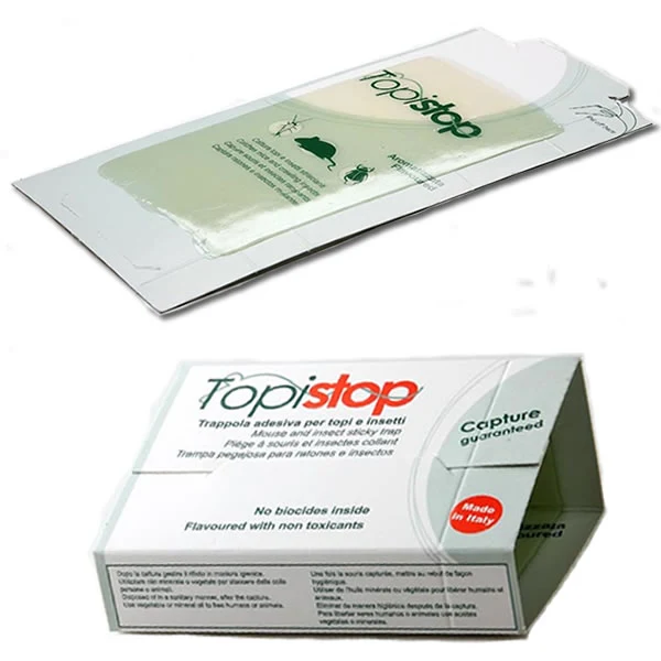Lot de 20 Plaques Collantes Pièges à Rongeurs - Odeur Attractive Intégrée - Topistop