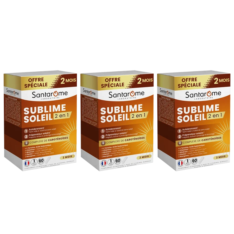 Sublime Soleil 2 en 1 – Autobronzant et Préparateur solaire – 60 gélules 2 mois