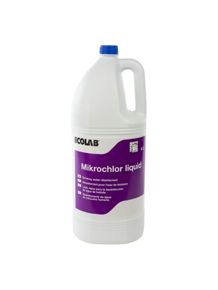 Prodotto a base di cloro per lavaggio frutta verdura e superfici Ecolab Mikrochlor Liquid 4x4 litri DISPONIBILE IN 7 GIORNI LAVORATIVI