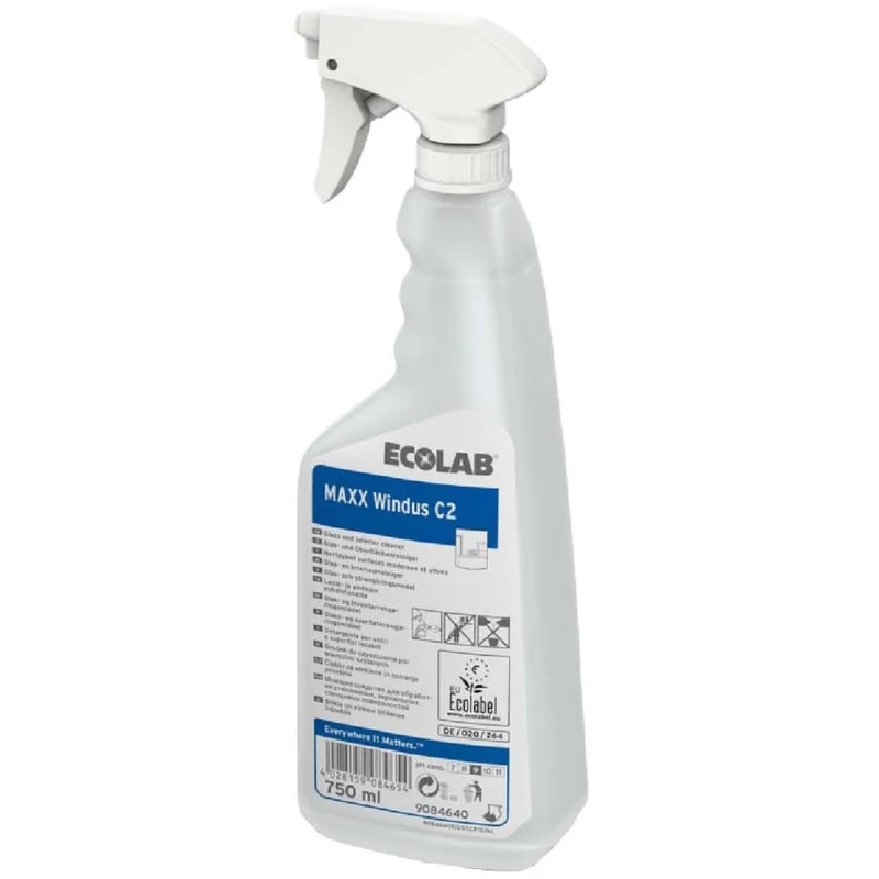 Detergente Ecolabel per vetri e superfici Ecolab MAXX Windus C2 12x750 ml DISPONIBILE IN 7 GIORNI LAVORATIVI