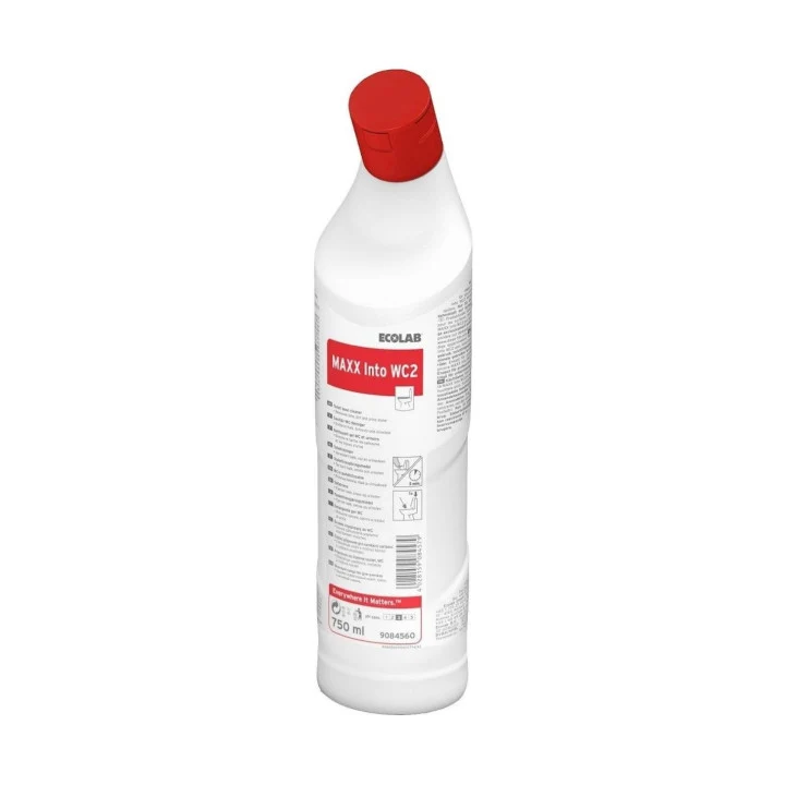Detergente disincrostante Ecolabel per WC Ecolab MAXX Into Wc2 12x750 ml DISPONIBILE IN 7 GIORNI LAVORATIVI