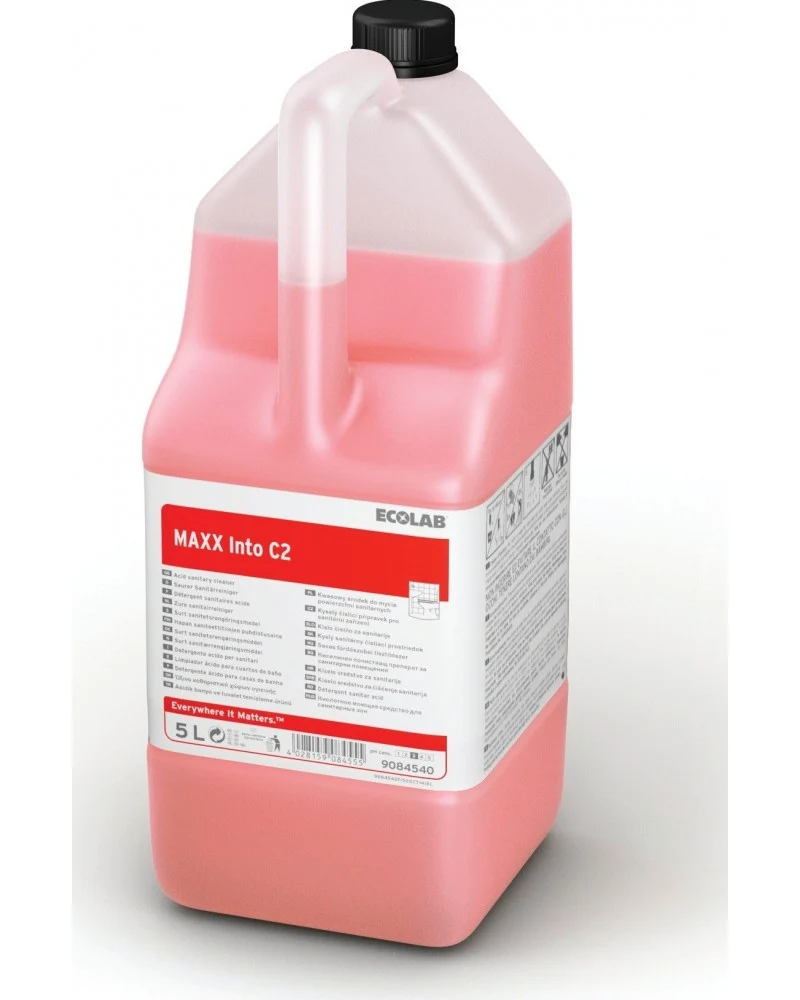 Detergente acido concentrato Ecolabel per sanitari Ecolab MAXX Into S 5 litri DISPONIBILE IN 7 GIORNI LAVORATIVI