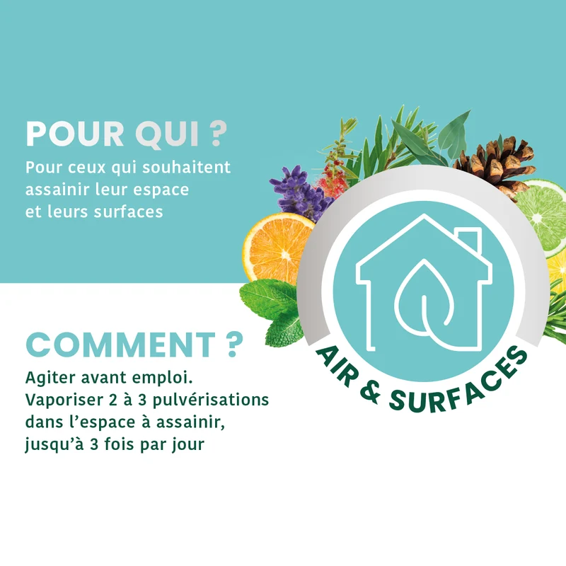 Spray Assainissant aux huiles essentielles Bio - 200 ml