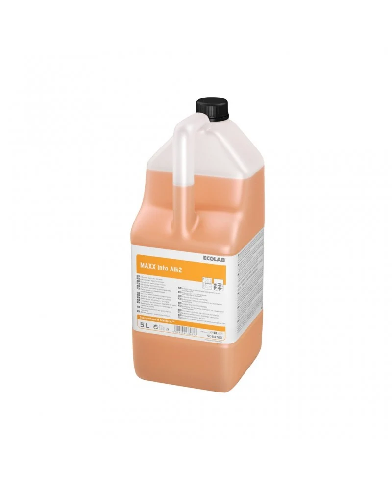 Detergente alcalino Ecolabel per sanitari e bagno Ecolab MAXX Into Alk2 2x5 litri DISPONIBILE IN 7 GIORNI LAVORATIVI