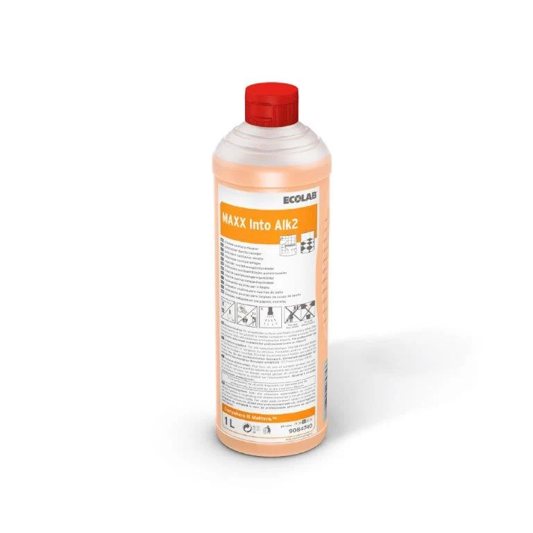Detergente alcalino Ecolabel per sanitari e bagno Ecolab MAXX Into Alk2 12x1 litro DISPONIBILE IN 7 GIORNI LAVORATIVI