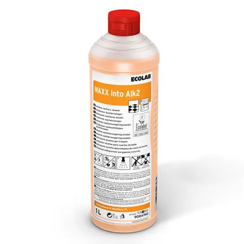 Detergente alcalino Ecolabel per sanitari e bagno Ecolab MAXX Into Alk2 12x1 litro DISPONIBILE IN 7 GIORNI LAVORATIVI