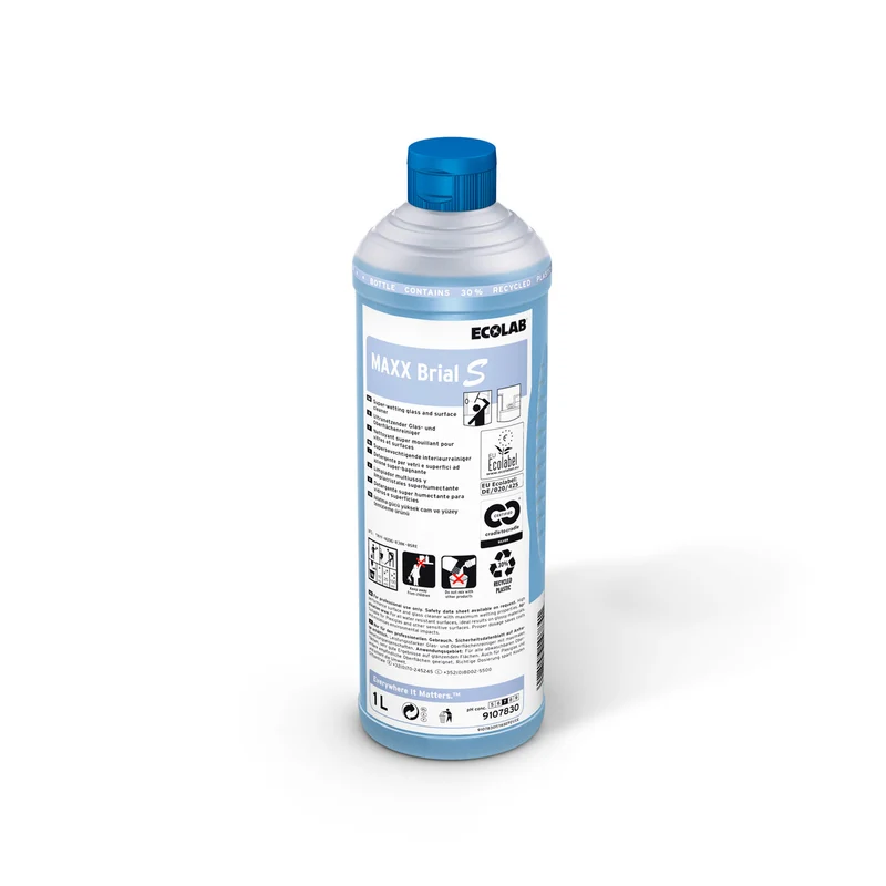 Detergente neutro universale Ecolabel per superfici e vetri Ecolab MAXX Brial S 1 litro DISPONIBILE IN 7 GIORNI LAVORATIVI