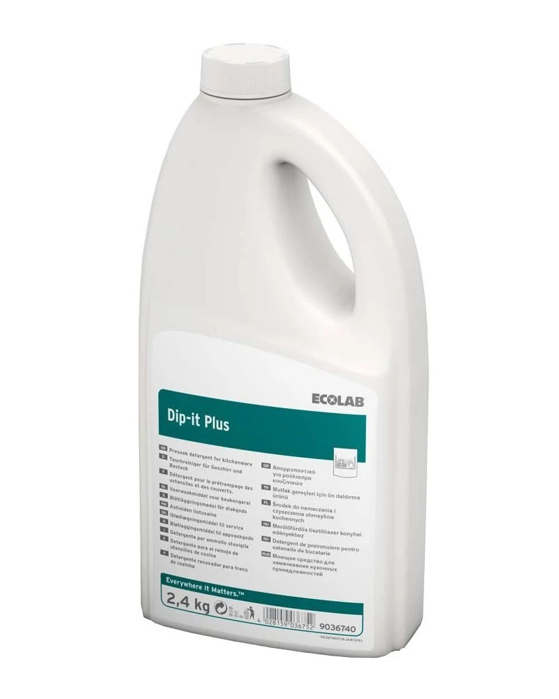 Detergente sbiancante per ammollo stoviglie a base di ossigeno Ecolab Dip-It Plus 2,4 kg DISPONIBILE IN 7 GIORNI LAVORATIVI