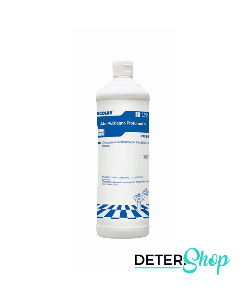 Detergente profumato per sanitari e bagno Ecolab Ata Pulibagno Profumato 12x1 litro DISPONIBILE IN 7 GIORNI LAVORATIVI