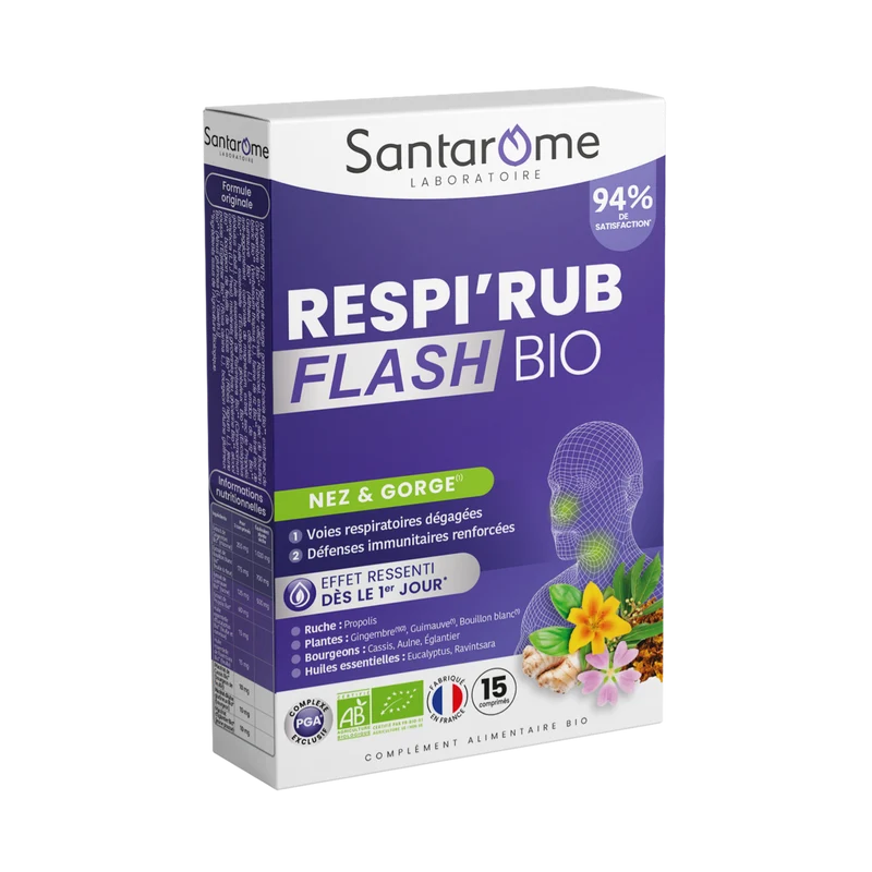 Respi'Rub Flash Bio - 15 comprimés