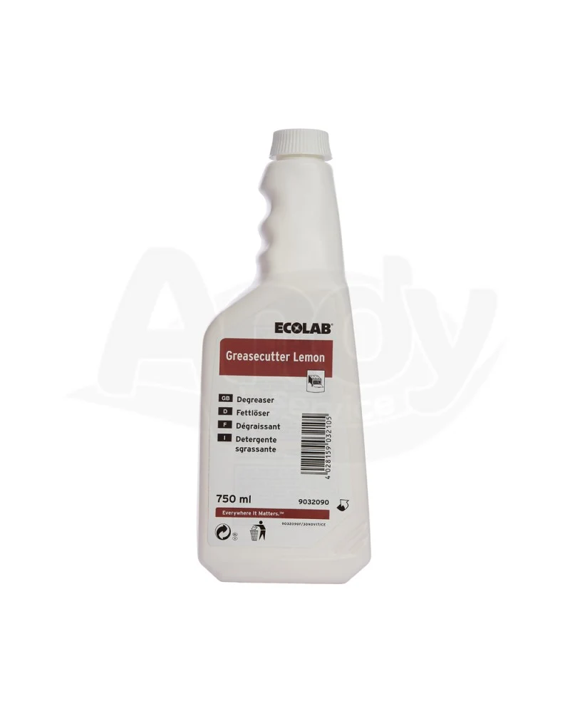 Sgrassante profumato pronto all'uso per forni e piastre Ecolab Greasecutter Lemon 6x750 ml DISPONIBILE IN 7 GIORNI LAVORATIVI