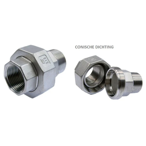 Inox raccord MF - 3/4" - conische dichting