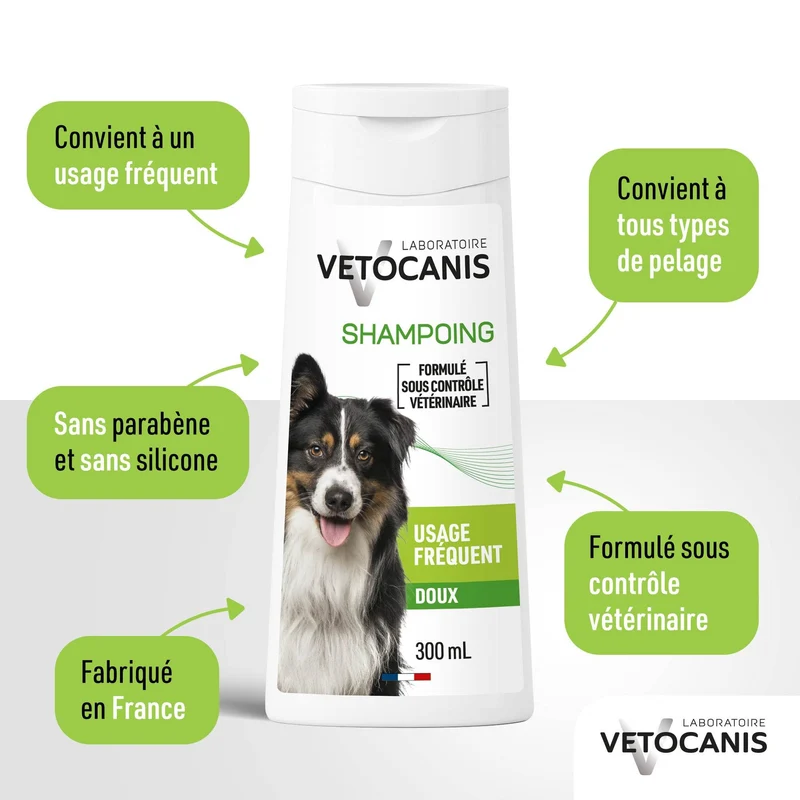 Shampoing Usage Fréquent pour Chien, à l'Aloe Vera. 300ml