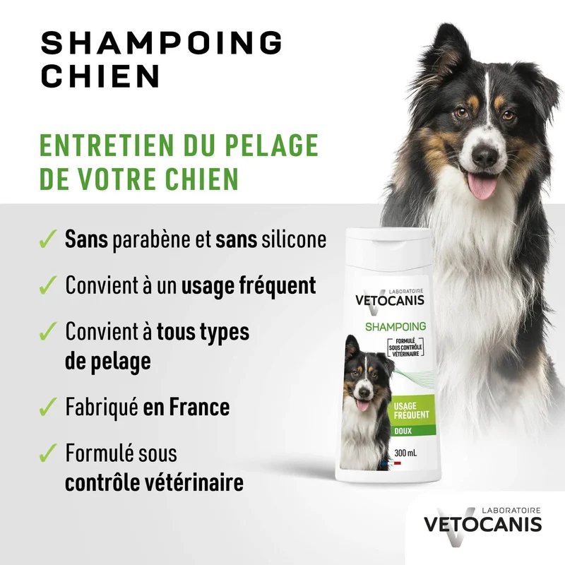 Shampoing Usage Fréquent pour Chien, à l'Aloe Vera. 300ml