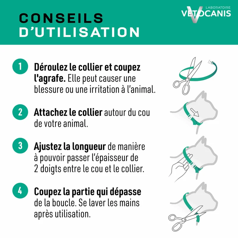 Collier Anti-puces Tiques et Moustiques Réfléchissant Répulsif Chat