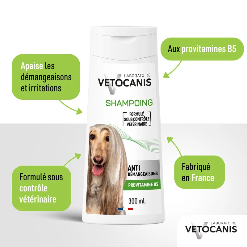 Shampoing Professionnel Anti-Démangeaisons pour Chien. 300ml