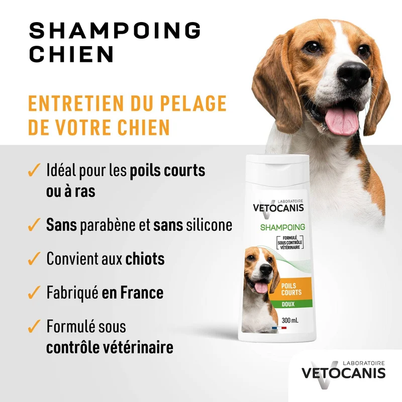 Shampoing Poils Courts pour Chien, Pamplemousse. 300ml