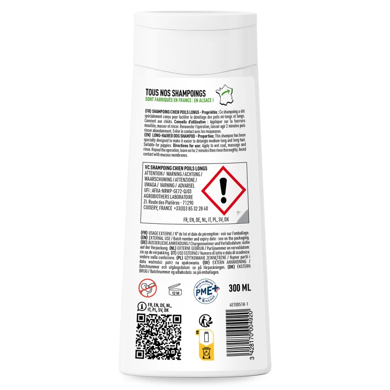 Shampoing Poils Longs pour Chien 300ml