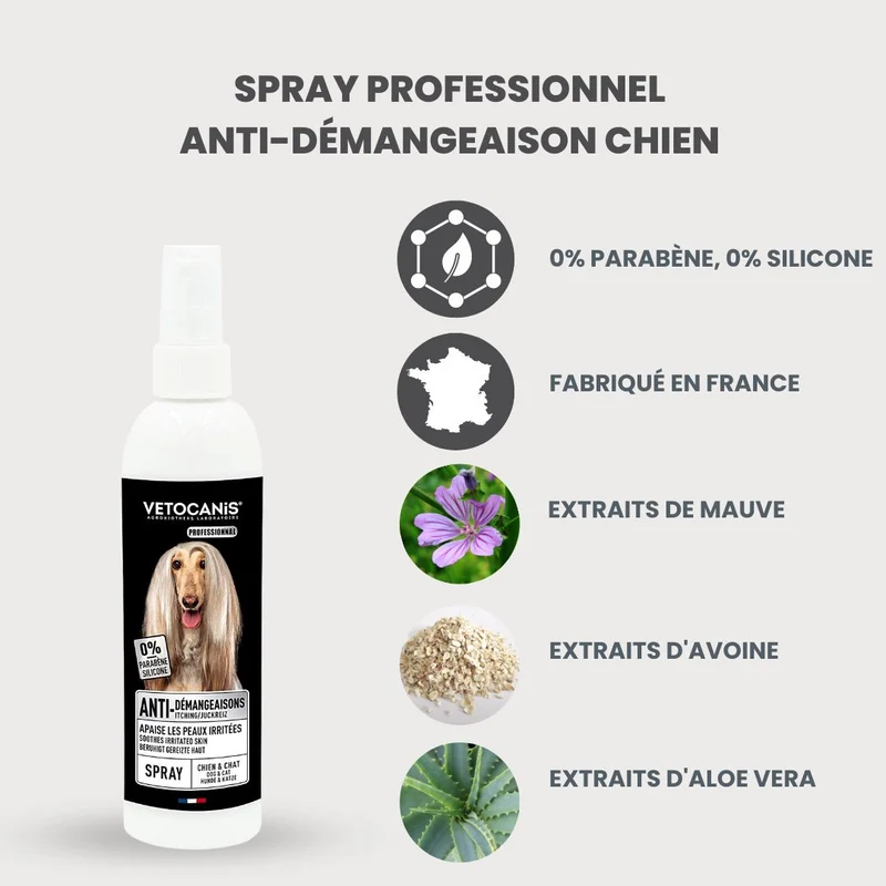 Spray Professionnel Anti-Démangeaison Chien