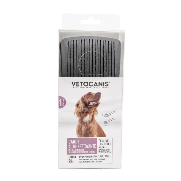 Brosse Carde Rétractable Autonettoyante pour Chien