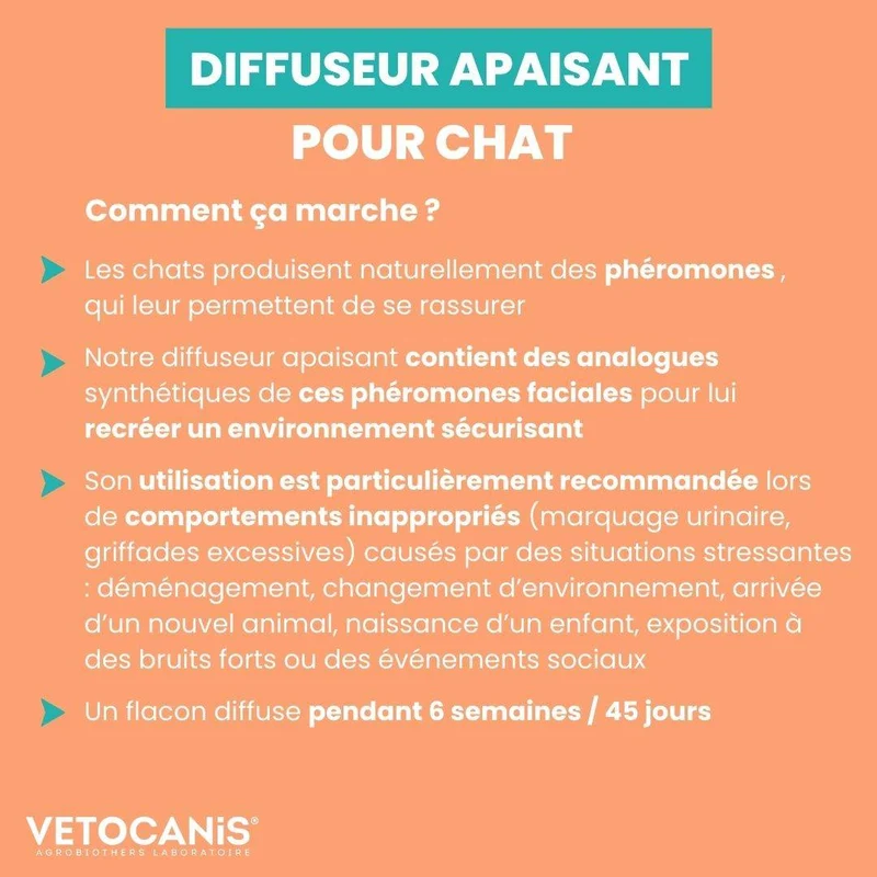 Diffuseur Apaisant Chat + Recharge 48ml (45 jours)