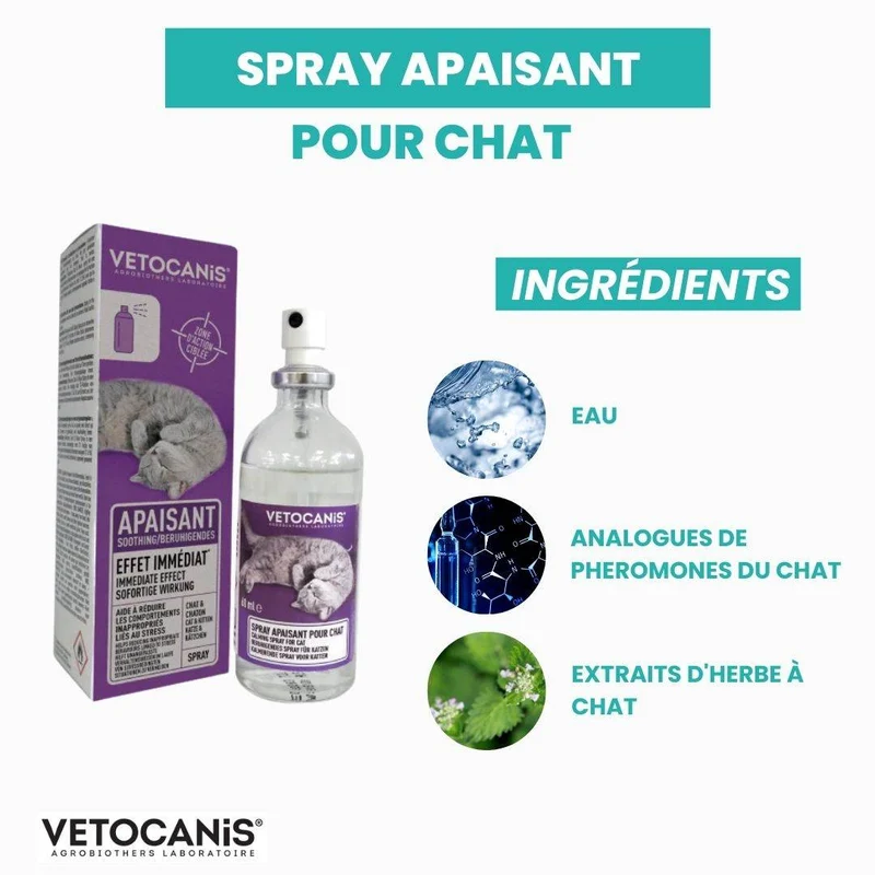 Spray Anti Stress apaisant et calmant pour chat