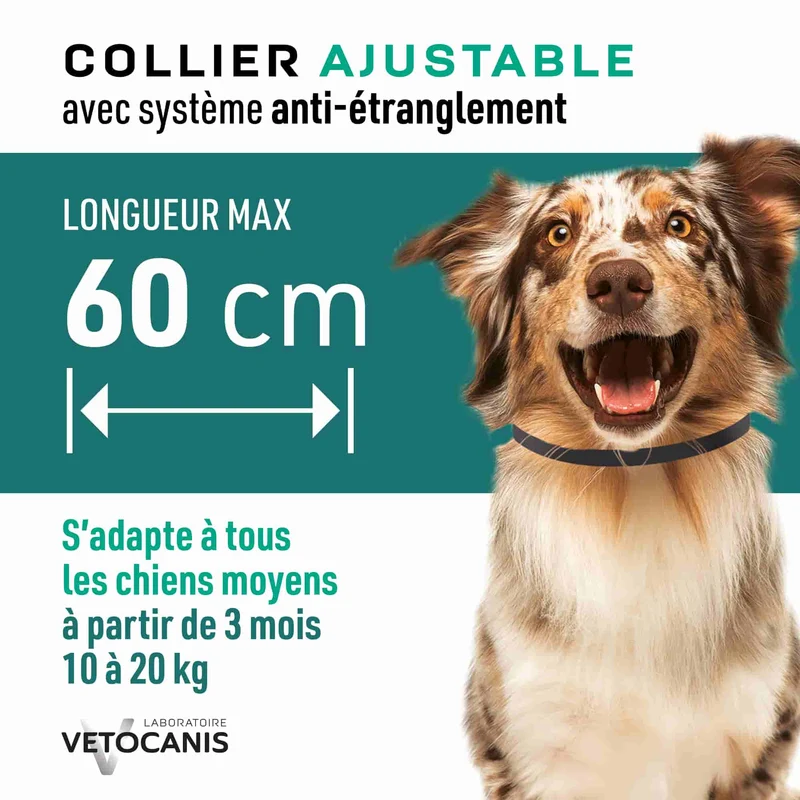 Collier Anti-Puces, Tiques et Moustiques Répulsif pour Chien