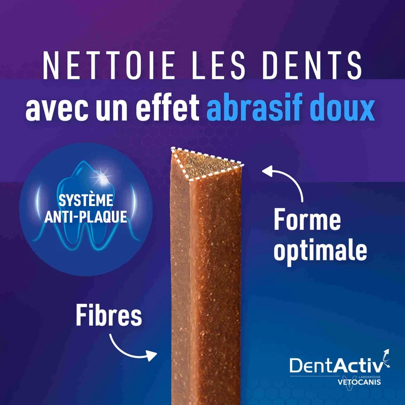 DentActiv Bâtonnets Hygiène Bucco-Dentaire pour Chien 15kg +