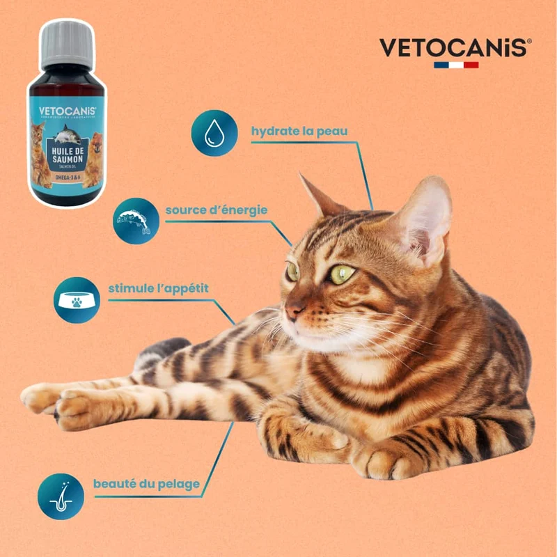 Huile de saumon pour Chien et Chat
