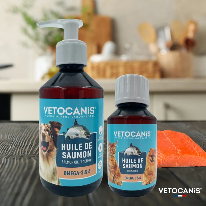 Huile de saumon pour Chien et Chat
