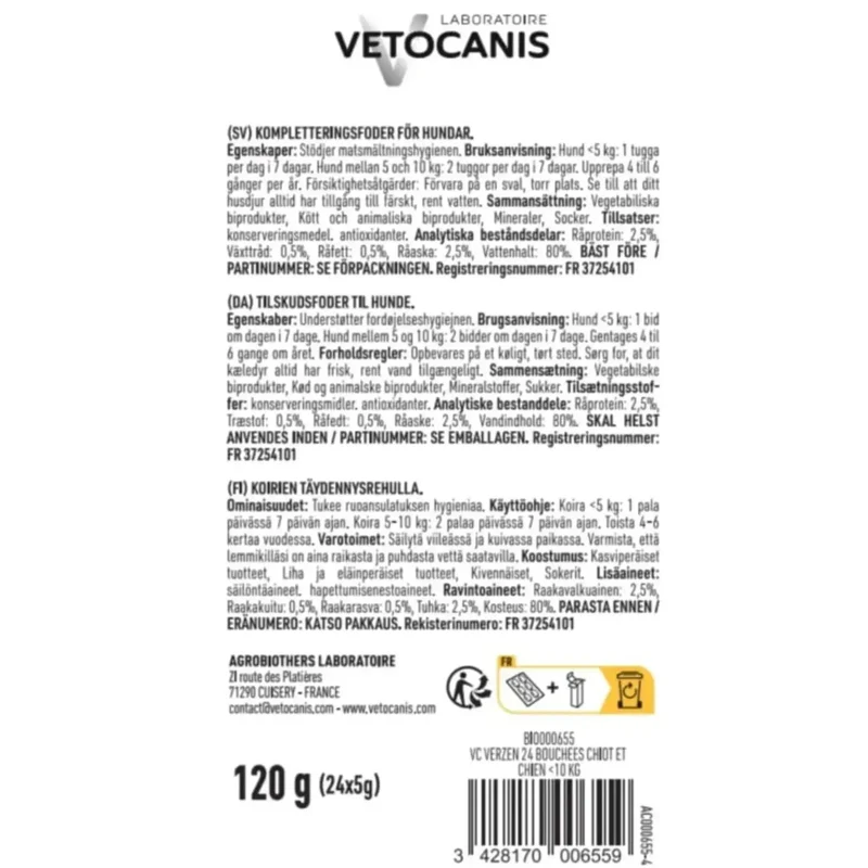 VERZEN 24 Bouchées pour chiot et chien -10KG