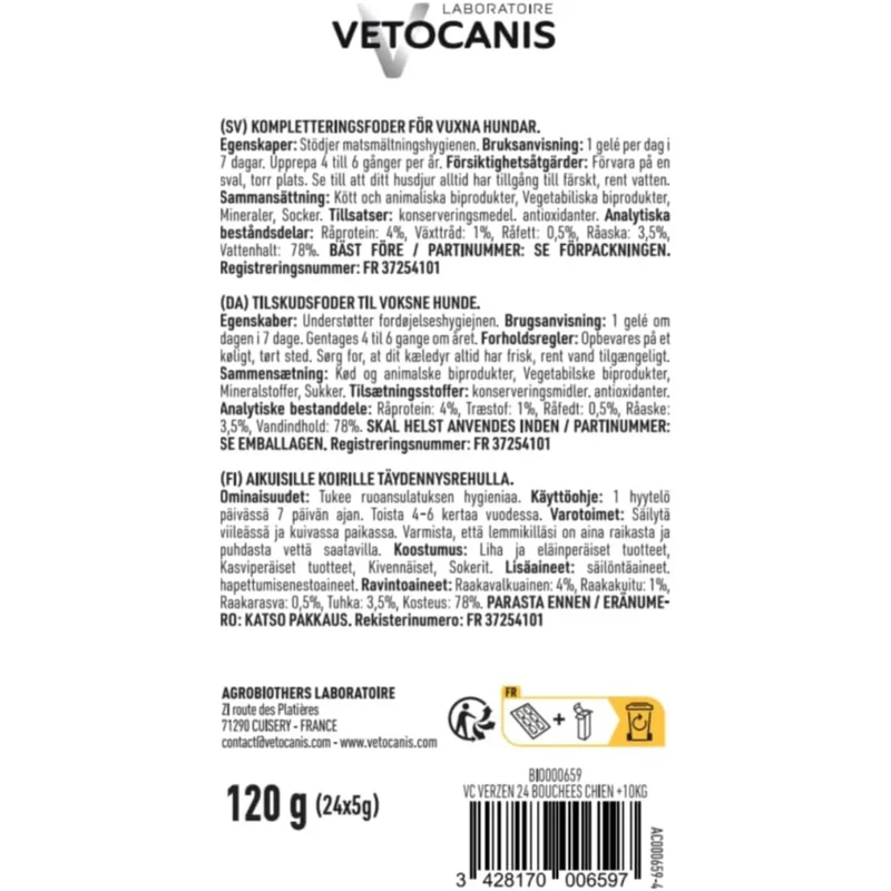 VERZEN 24 Bouchées pour Chien +10KG
