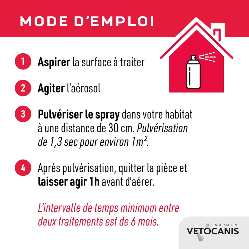 Spray Anti-Puces, Anti-Tiques pour Maison