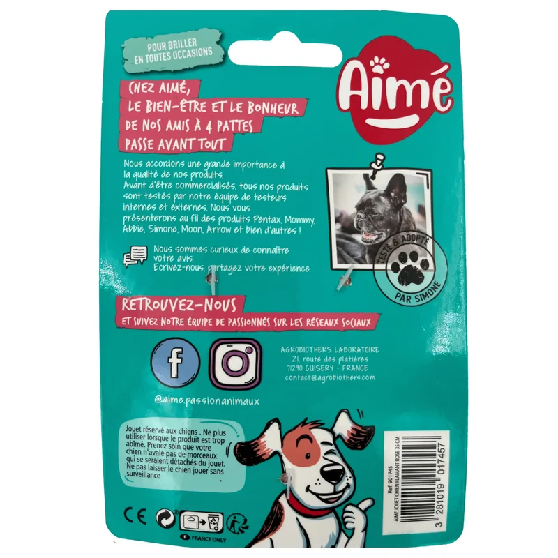 Jouet Flamant Rose pour Chien 35cm