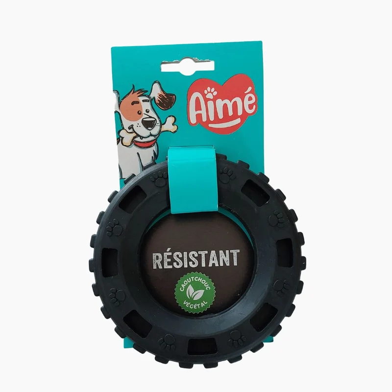Jouet Pneu Très Résistant pour Chien 15cm - 100% Caoutchouc Végétal