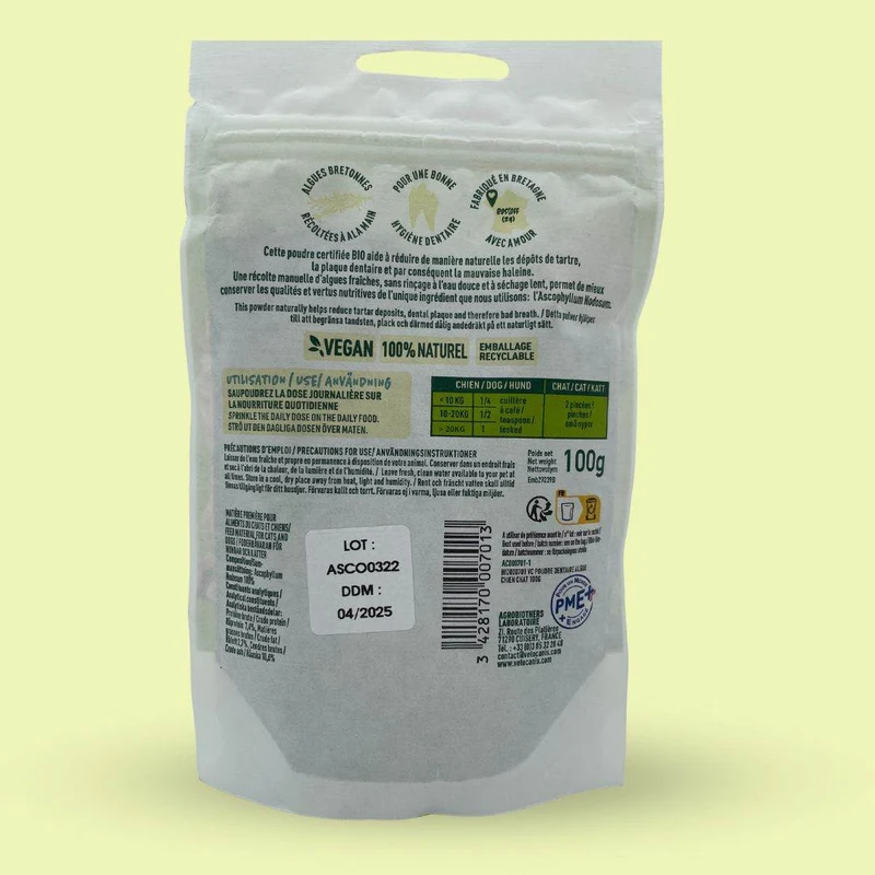 Poudre Dentaire Naturelle pour Chien et Chat