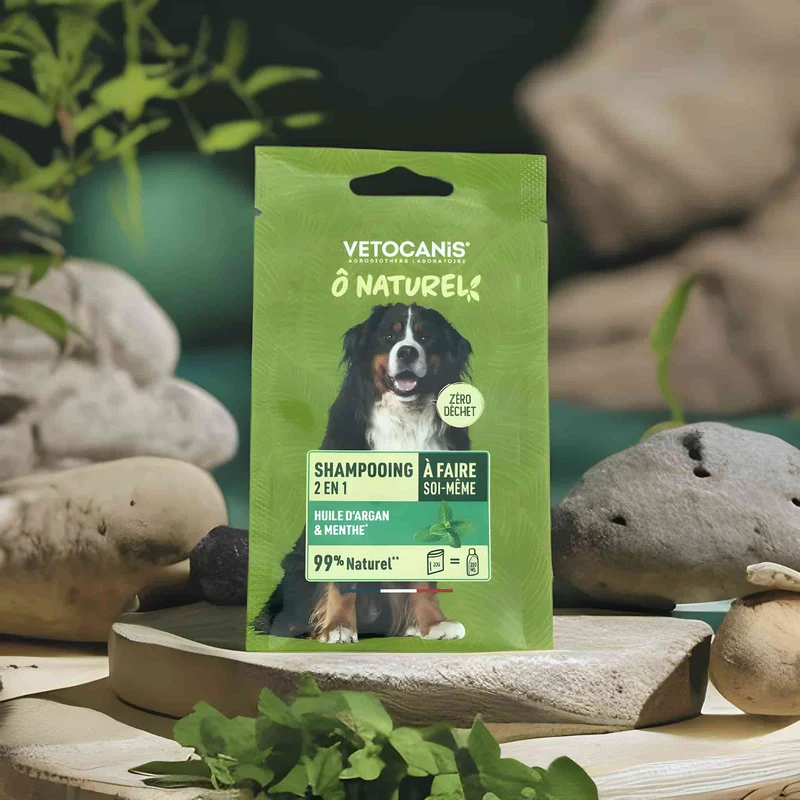 Shampoing 2en1 à faire soi-même pour Chien, Huile d'Argan & Menthe