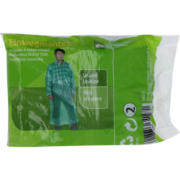 Bezoekersjas PE - groen 135 cm - 20 stuks