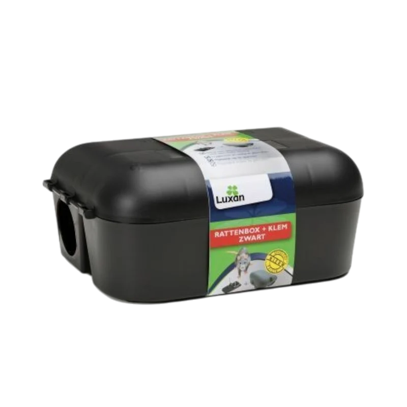Luxan rattenbox + klem zwart